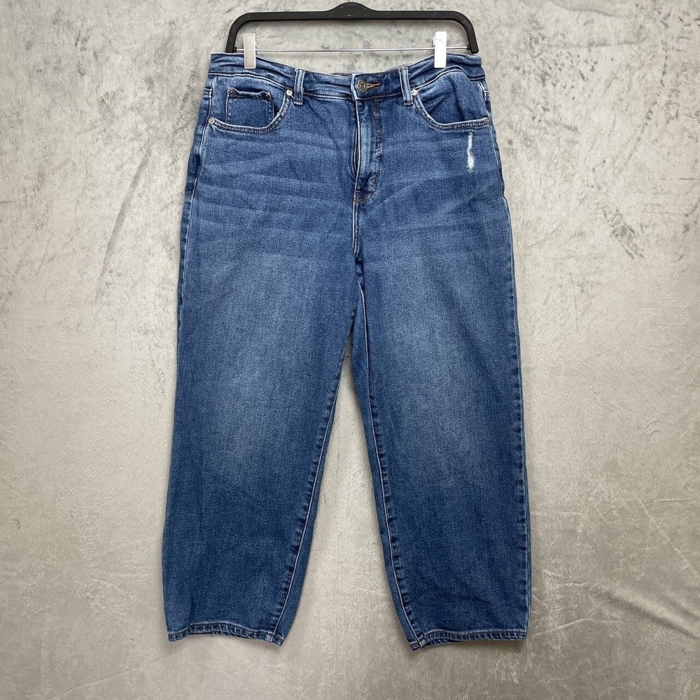 Vintage Y2K Baggy Wide Leg Blue Jeans Medium Wash Skater‎ 12R High Rise 90s